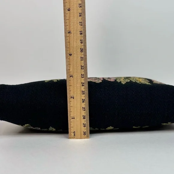 Vintage 1950’s Harry Levine Jewel Kiss Clasp Floral Tapestry Purse Leather Strap - Picture 12 of 16